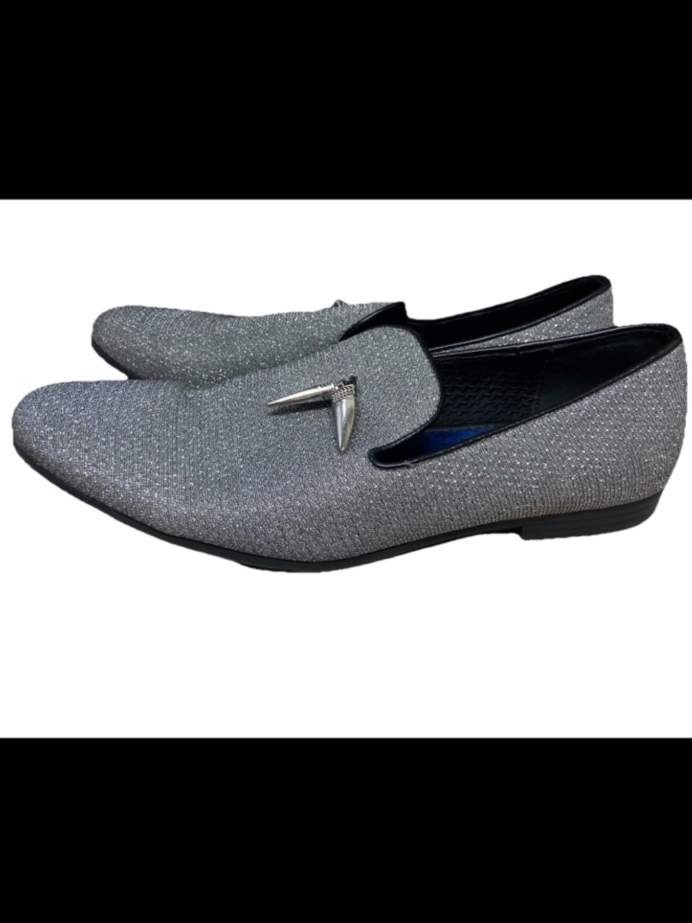 Giorgio Brutini signature Men's Silver Sparkle Loafers Size 12 prom